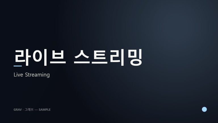 라이브 스트리밍 — Live Streaming (sample)