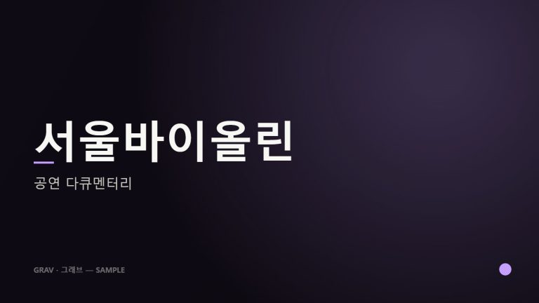 서울바이올린 — 공연 다큐멘터리 (sample)