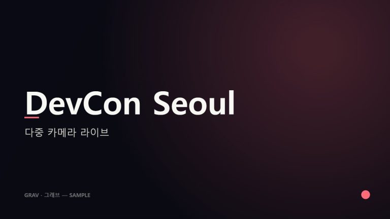 DevCon Seoul — 다중 카메라 라이브 (sample)